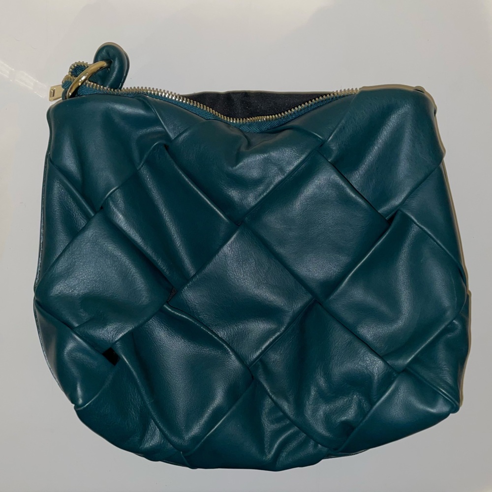 Teal Woven Leather Bag